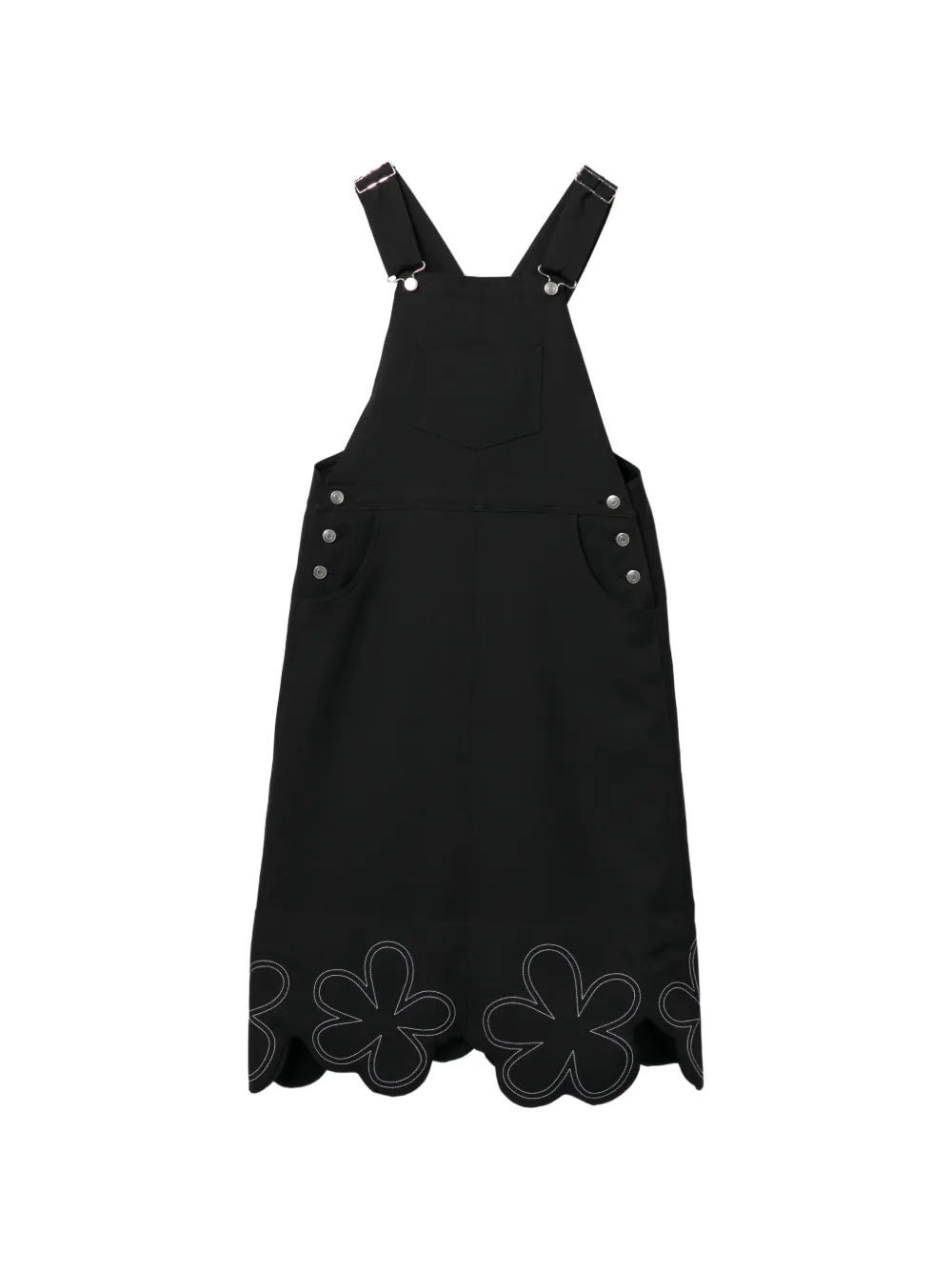 Comme Des Garçons Girl floral-embroidered midi dress - Nero