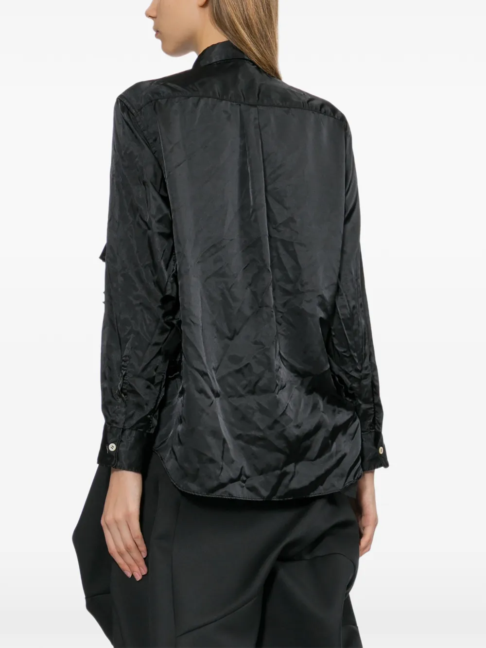 Comme Des Garçons Blouse met ruches Zwart