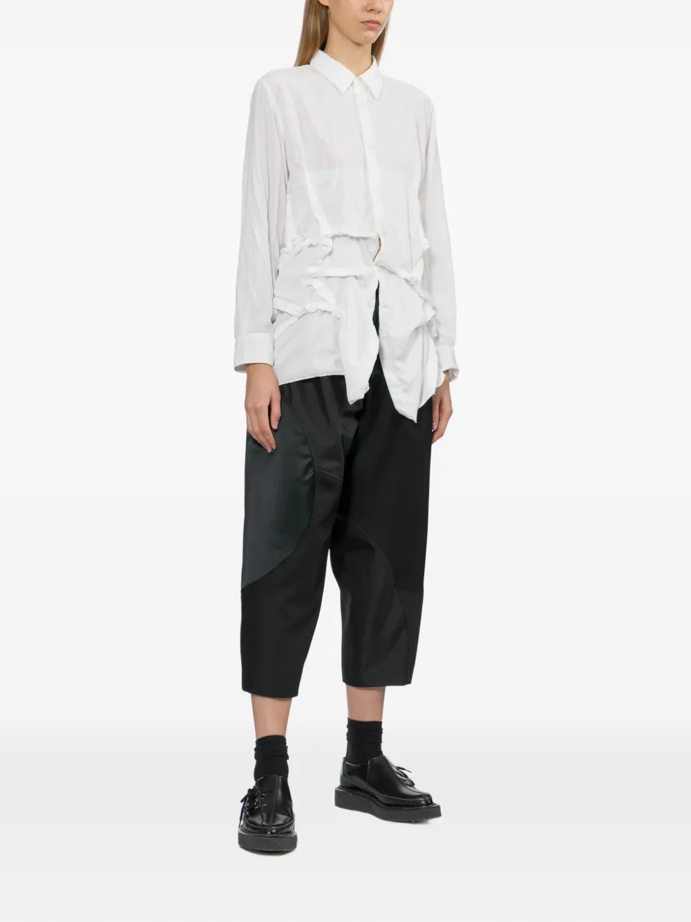 Comme Des Garçons Blouse met ruches Wit