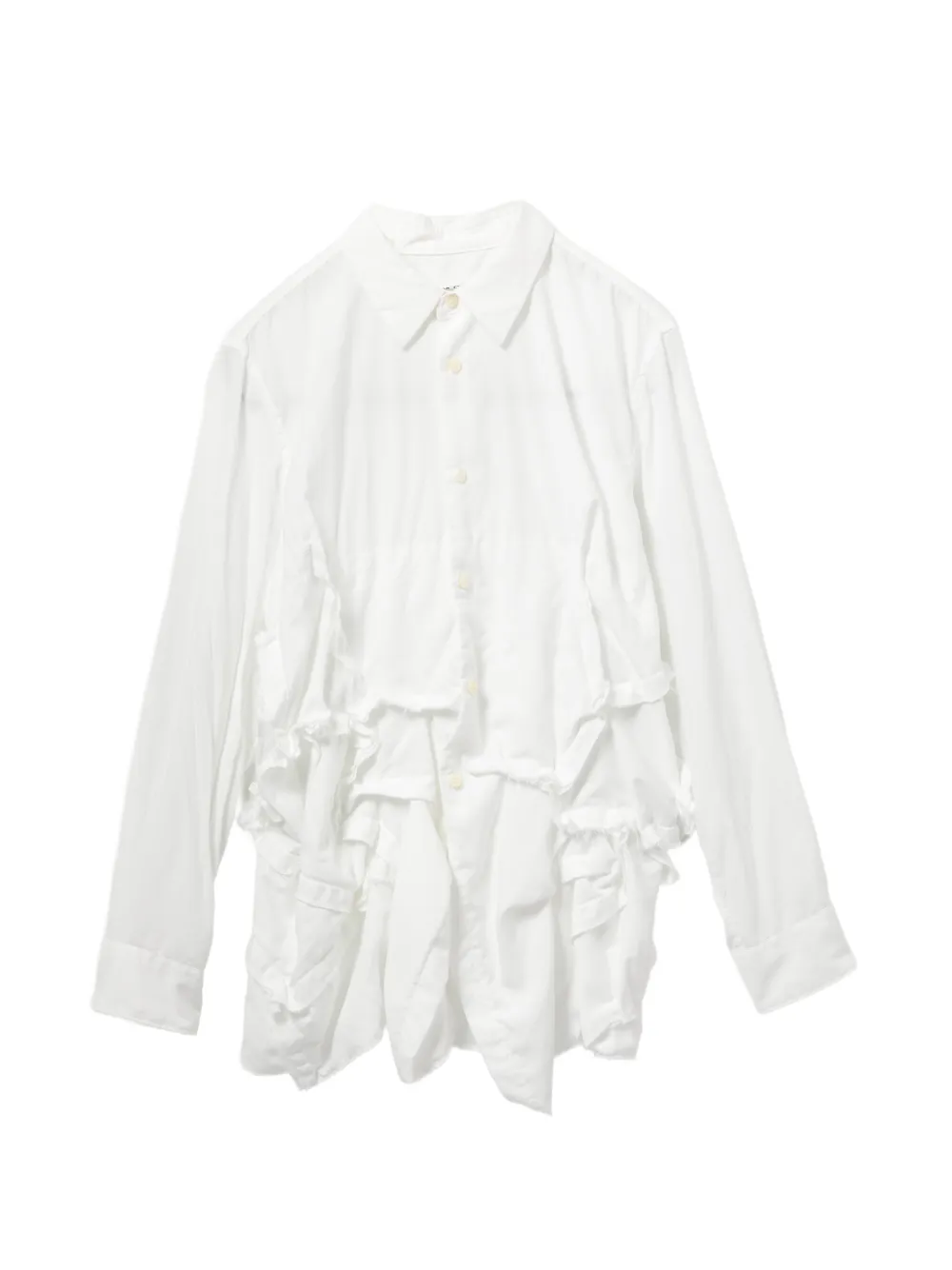 Comme Des Garçons Camicia con ruches - Bianco