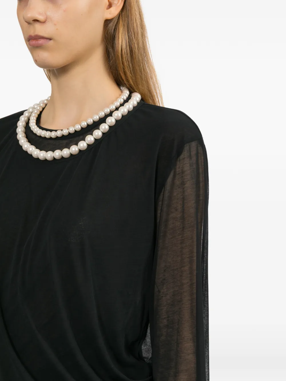 Junya Watanabe T-shirt met ronde hals Zwart
