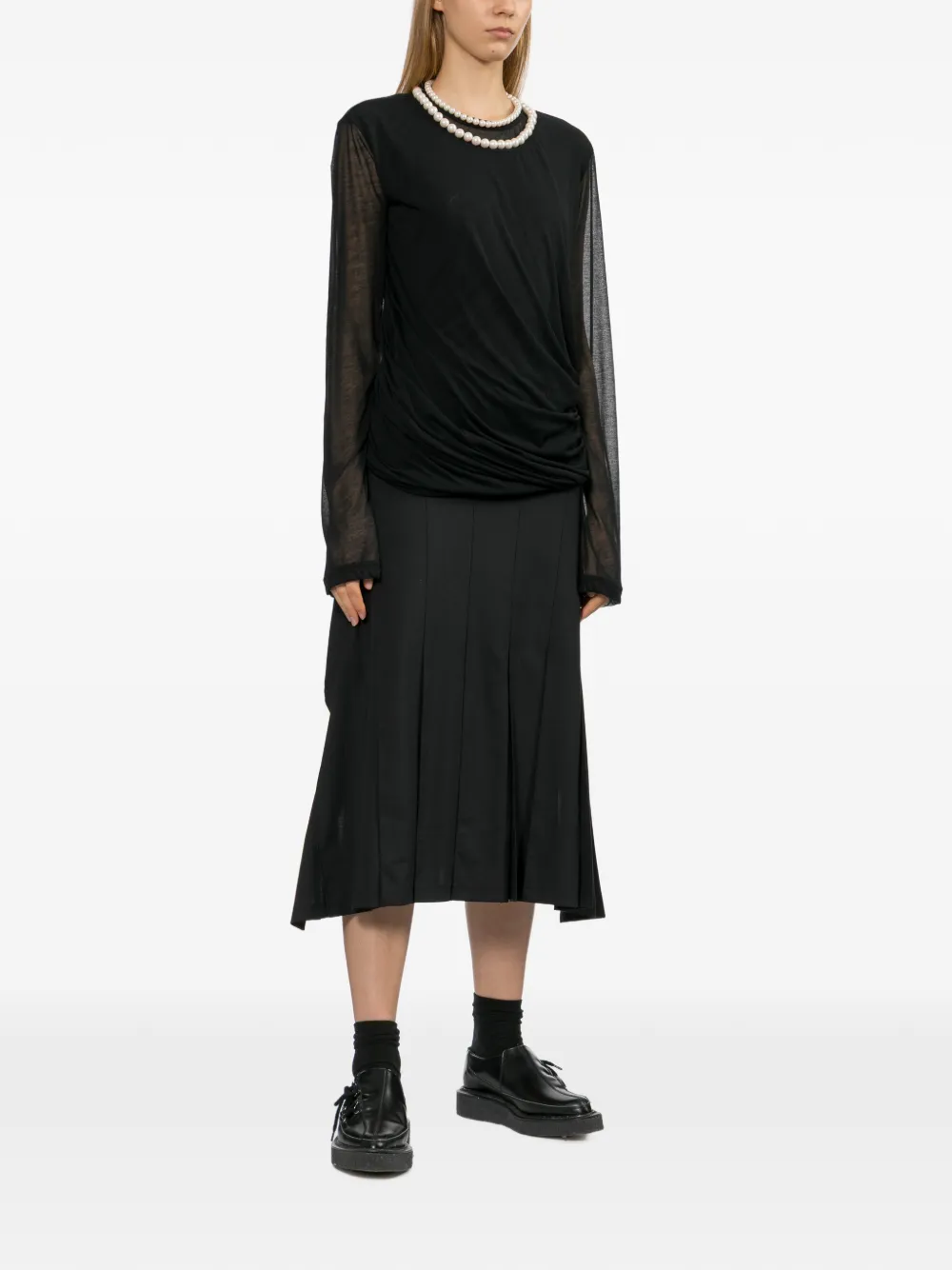 Junya Watanabe T-shirt met ronde hals Zwart