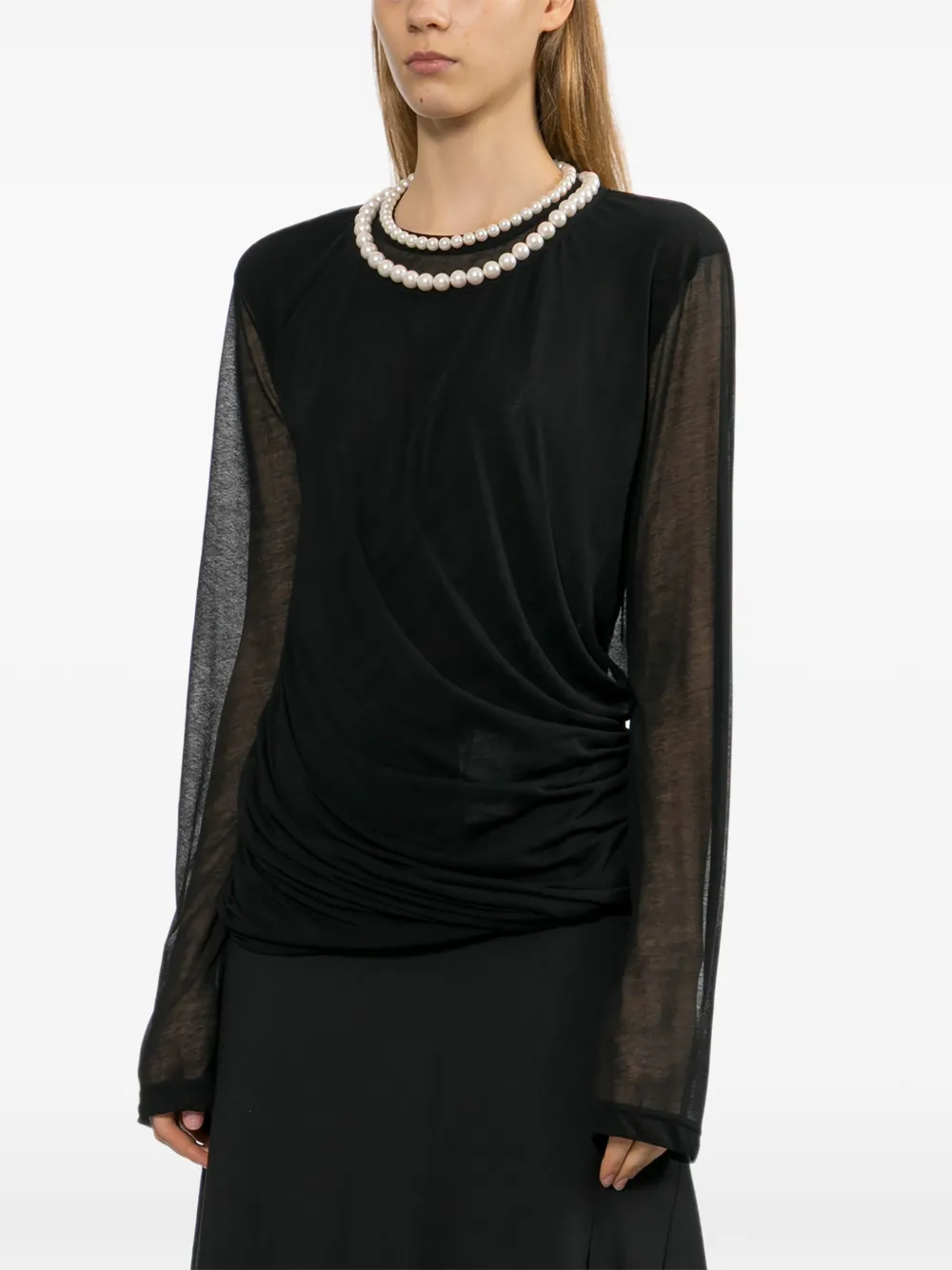 Junya Watanabe T-shirt met ronde hals Zwart