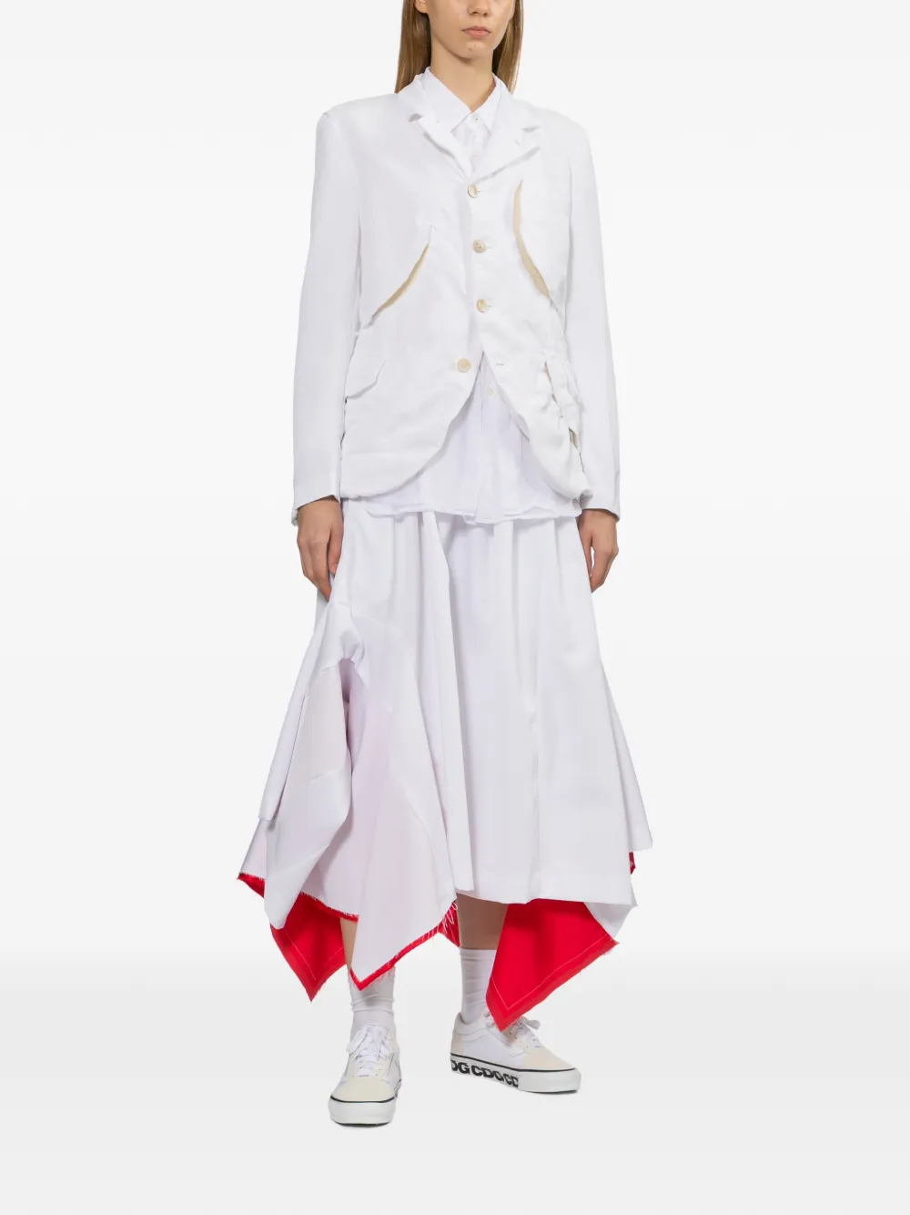 Comme Des Garçons Jack met gekerfde revers Wit