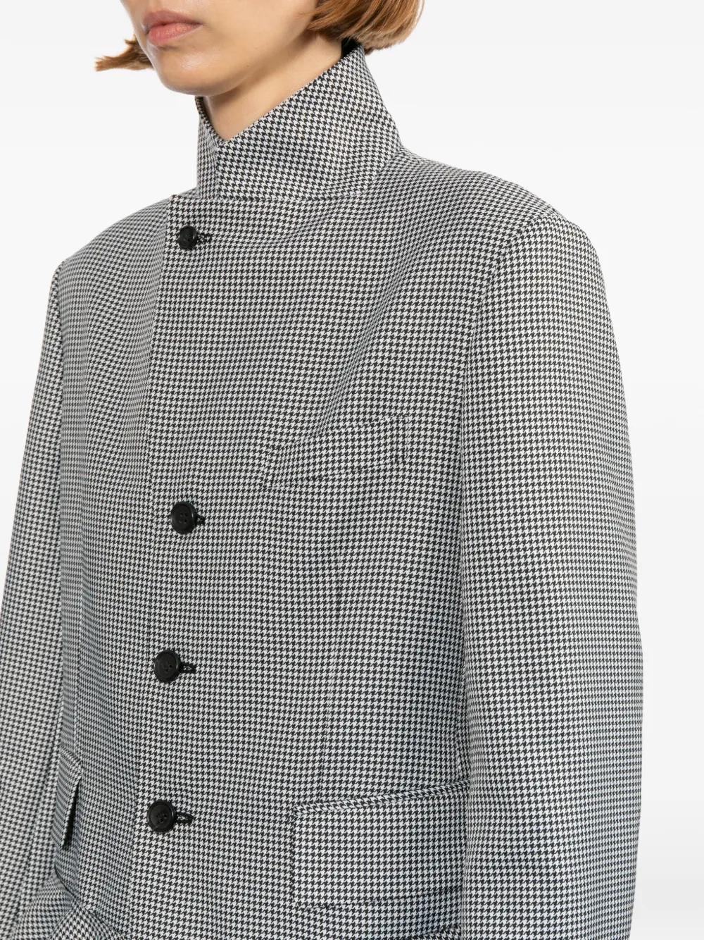 Comme Des Garçons Comme Des Garçons Jack met pied-de-poule print en ruches Zwart