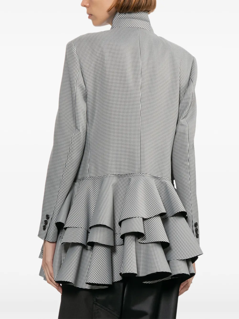 Comme Des Garçons Comme Des Garçons Jack met pied-de-poule print en ruches Zwart