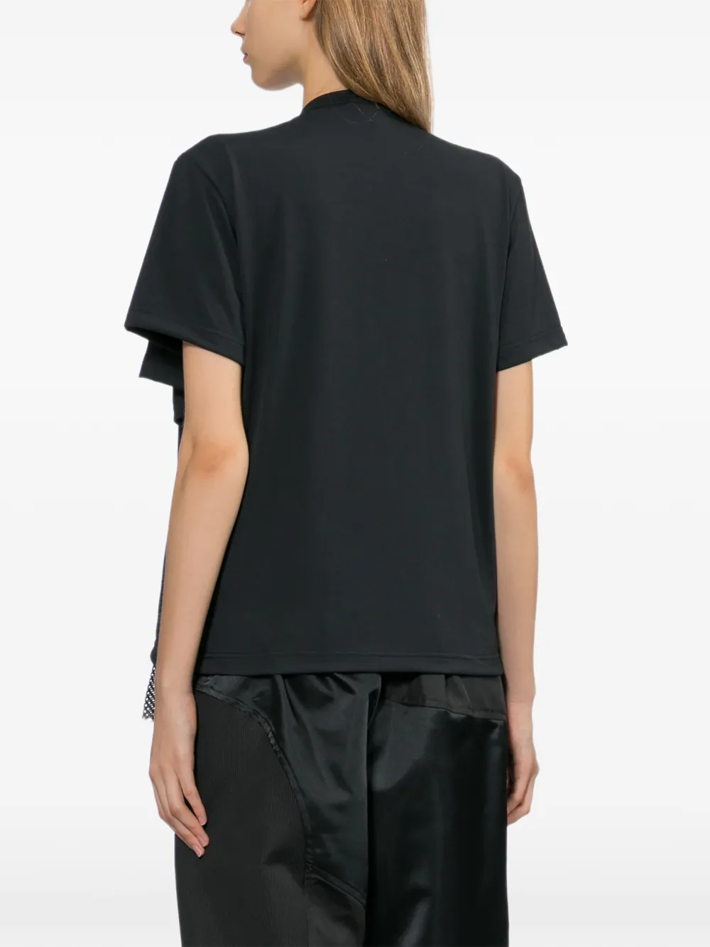 Comme Des Garçons Geplooid T-shirt met uitgesneden details Zwart