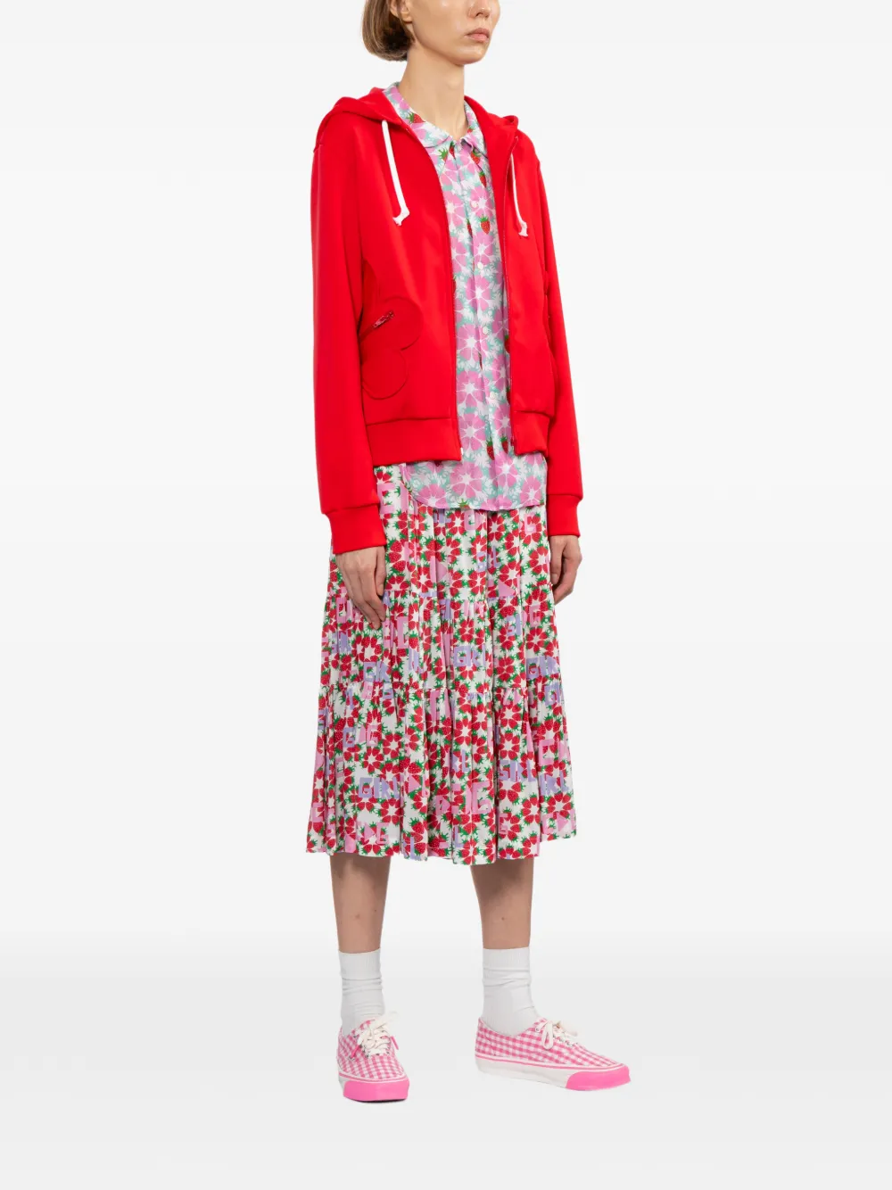 Comme Des Garçons Girl Jack met capuchon Rood