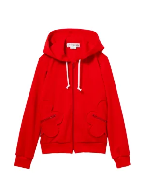 Comme Des Garçons Girl Flower Appliqué Zip Hoodie | Pink | FARFETCH