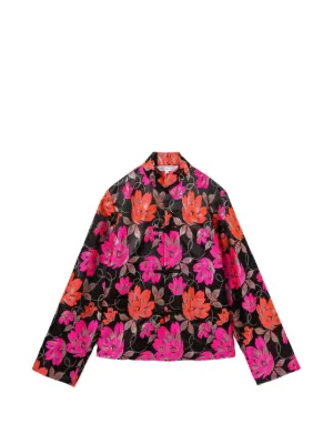 Comme Des Garçons Floral Detail Puffer Jacket | Black | FARFETCH