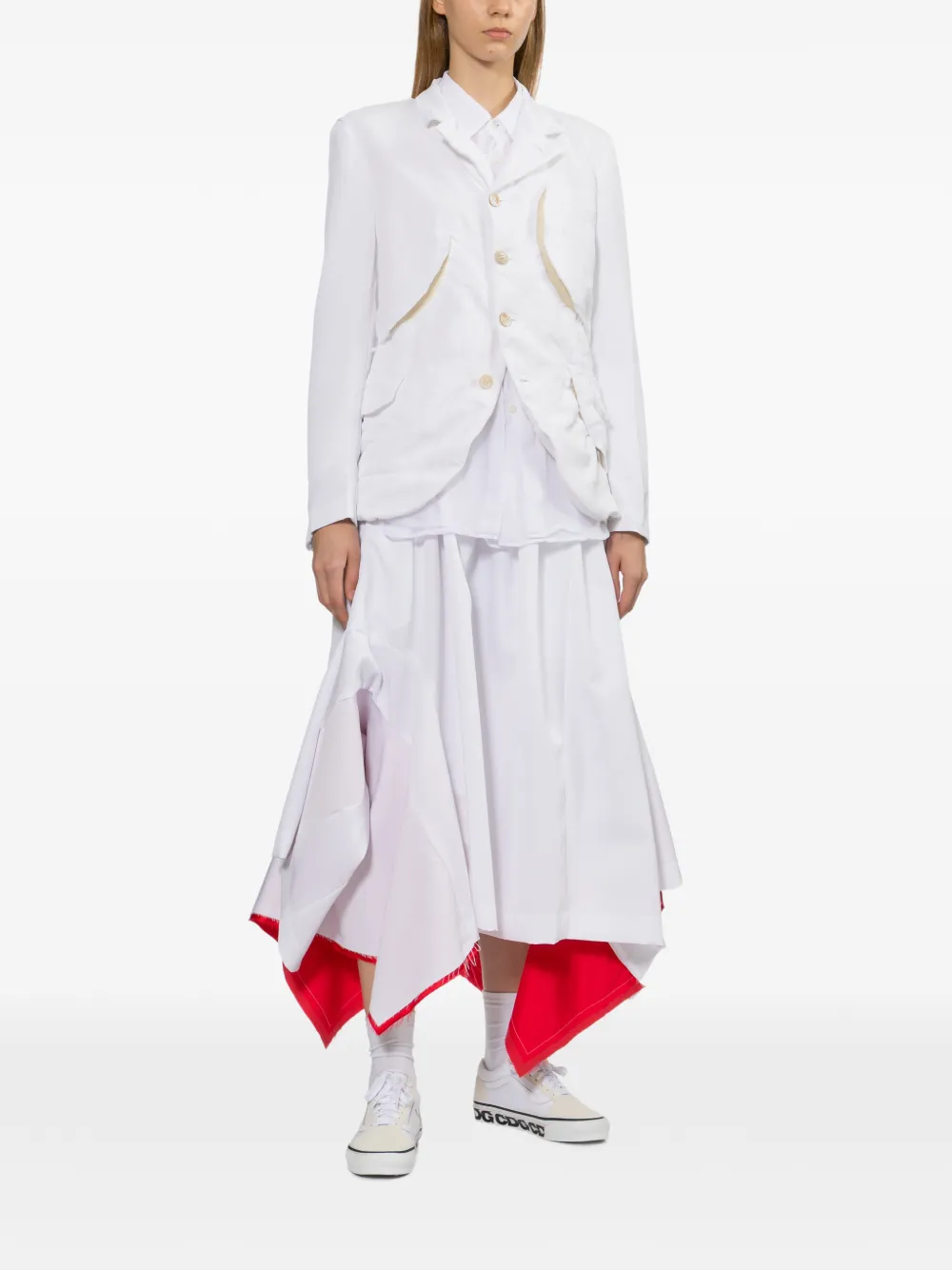 Comme Des Garçons Asymmetric Ruffled Skirt in Neutrals, view 2