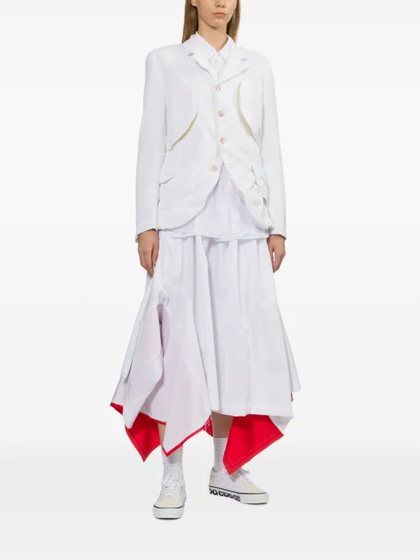Comme des Garçons Asymmetric Ruffled Skirt in Neutrals