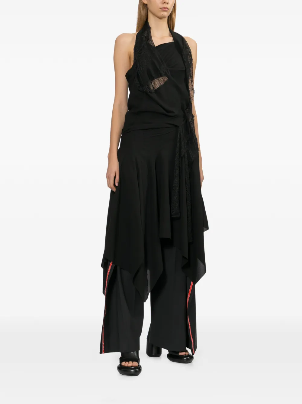Junya Watanabe Asymmetric Lace-panel Dress in Black, view 2