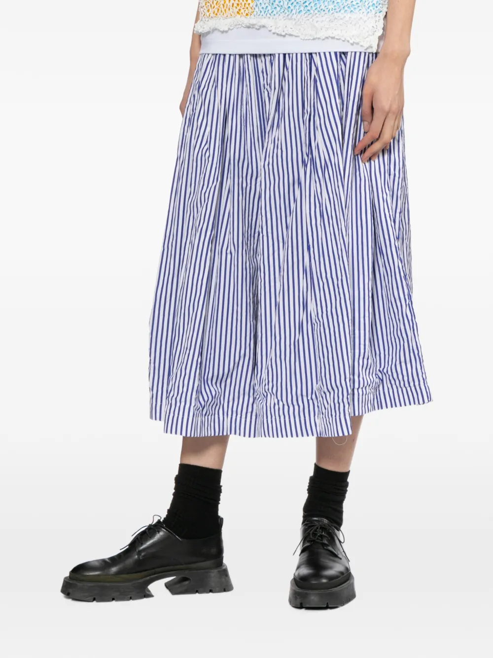  Comme Des Garçons Comme Des Garçons Striped Midi Skirt - Blue 