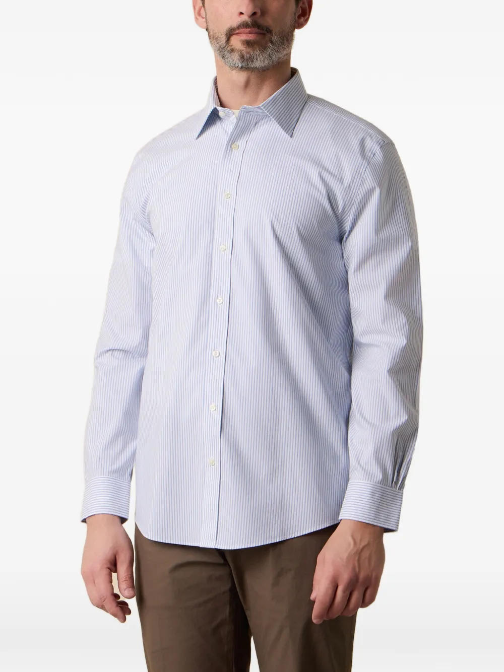 Brooks Brothers long-sleeve patterned shirt - Blau