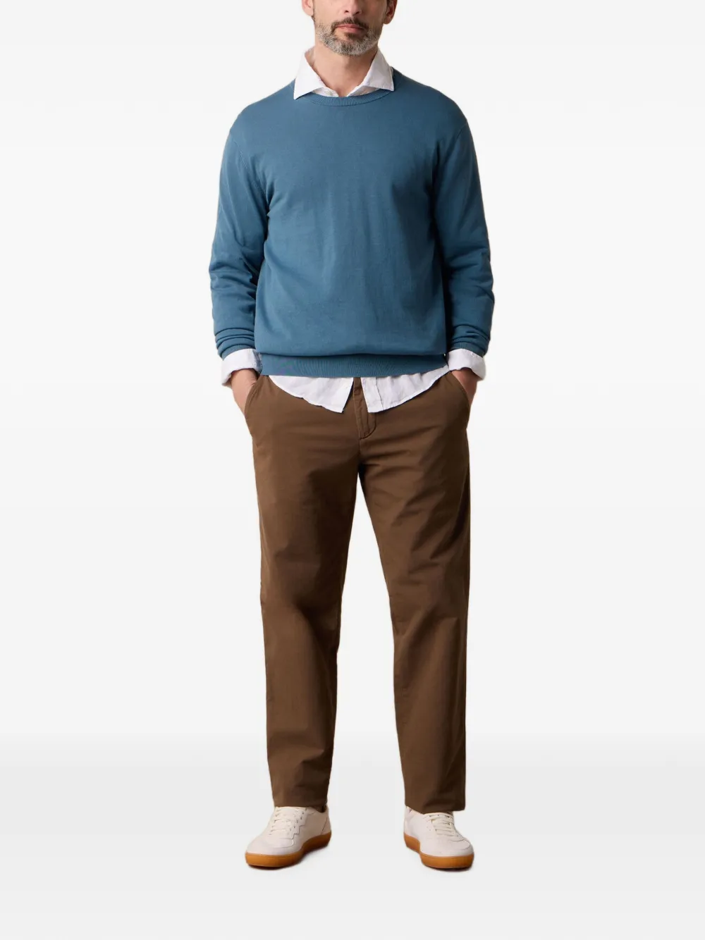 Brooks Brothers Trui met ronde hals Blauw