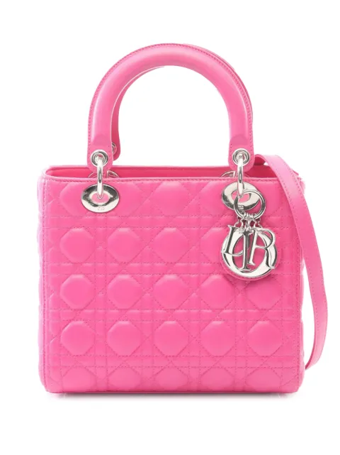 Christian Dior Pre-Owned bolsa satchel Lady Dior Cannage mediana 2010-2025