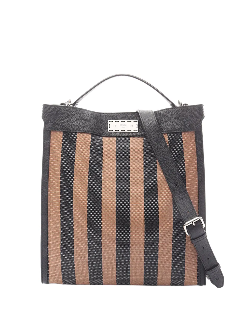 Fendi Pre-Owned 2010-2025 Raffia Peekaboo X-Lite Fit satchel - Nero