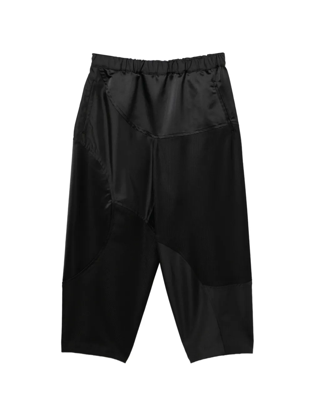 Comme Des Garçons Comme Des Garçons Cropped-Hose mit Kontrasteinsätzen - Schwarz