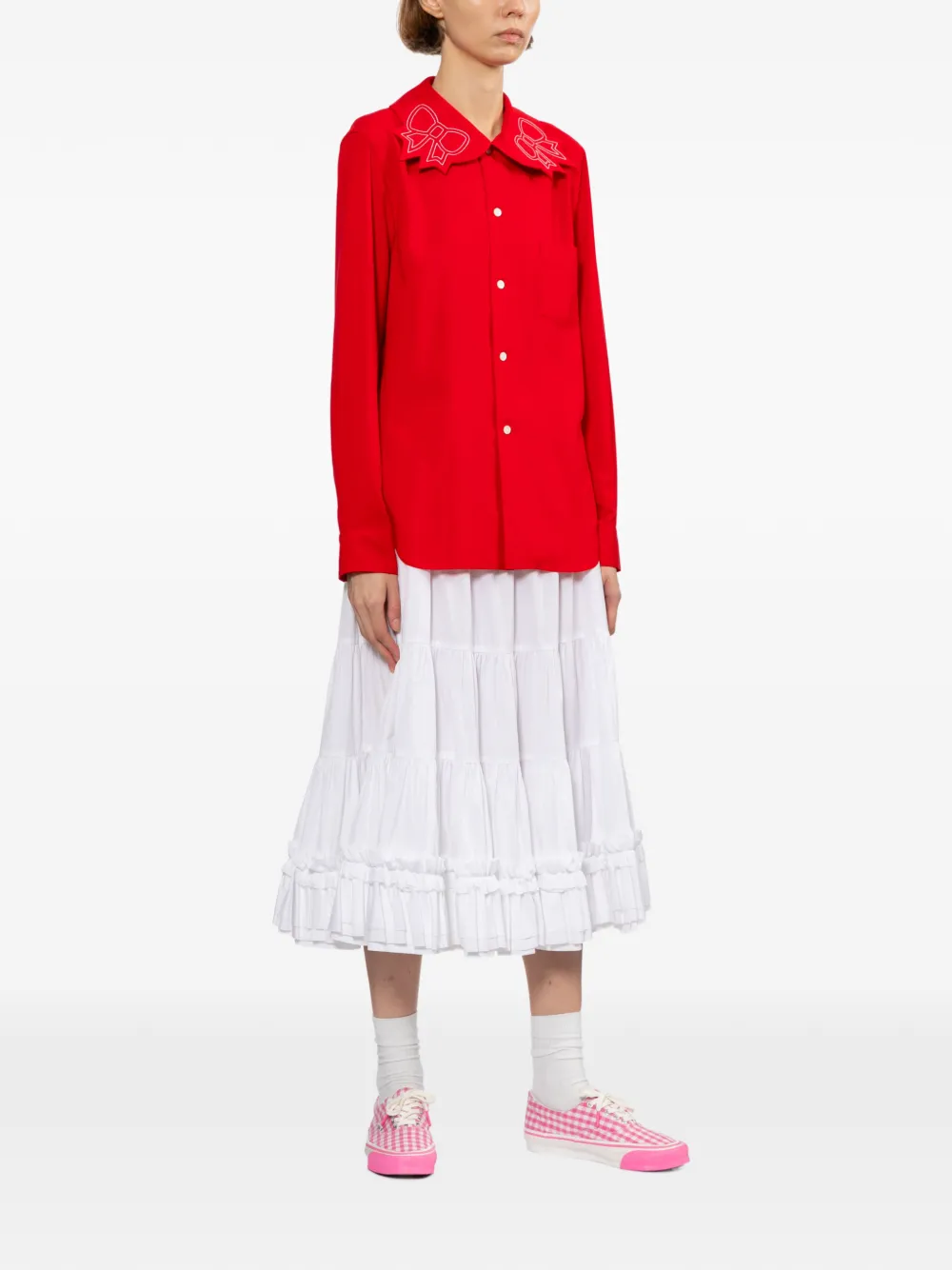  Comme Des Garçons Girl Bows Embroidered Shirt 