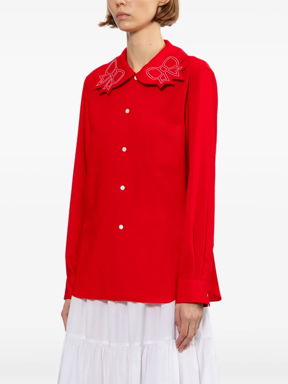  Comme Des Garçons Girl Bows Embroidered Shirt 