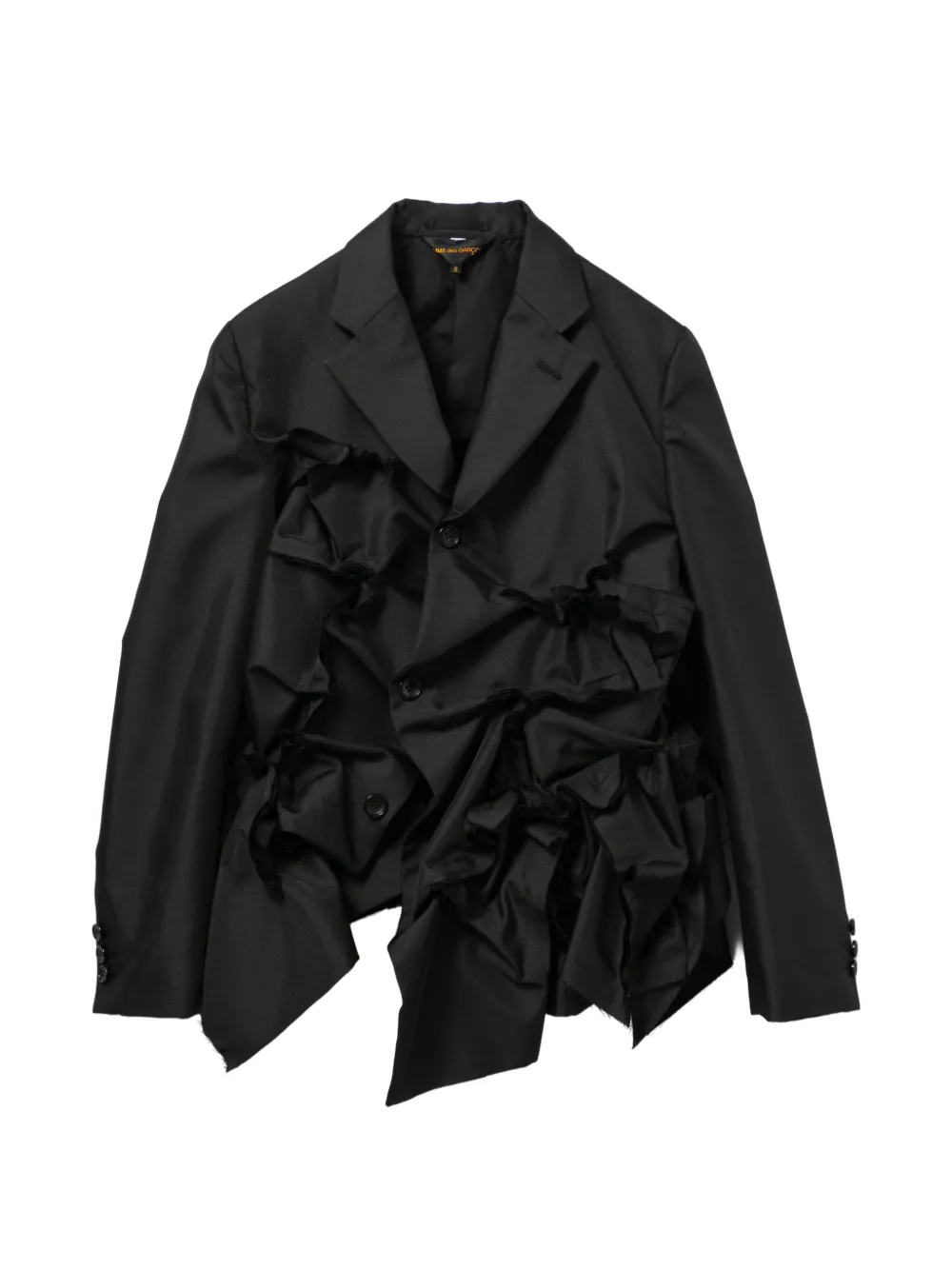 Comme Des Garçons ruffled notched-lapels jacket - Schwarz