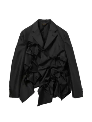 Comme Des Garçons Floral Detail Puffer Jacket | Black | FARFETCH