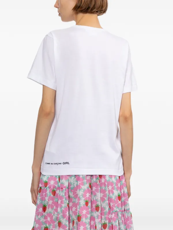 Comme Des Garçons Girl Strawberry Print Top | White | FARFETCH JO