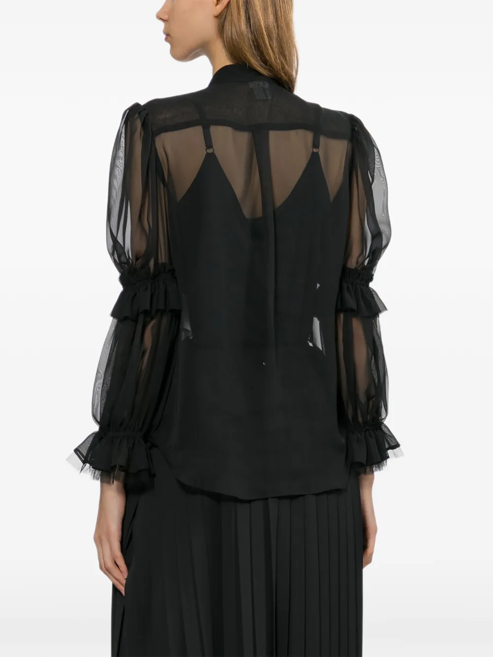 Noir Kei Ninomiya Shirt met ruches Zwart
