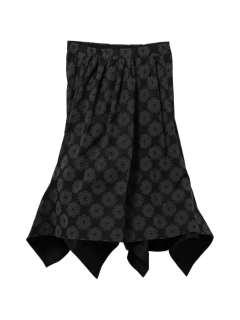 Comme Des Garçons falda midi asimétrica floral
