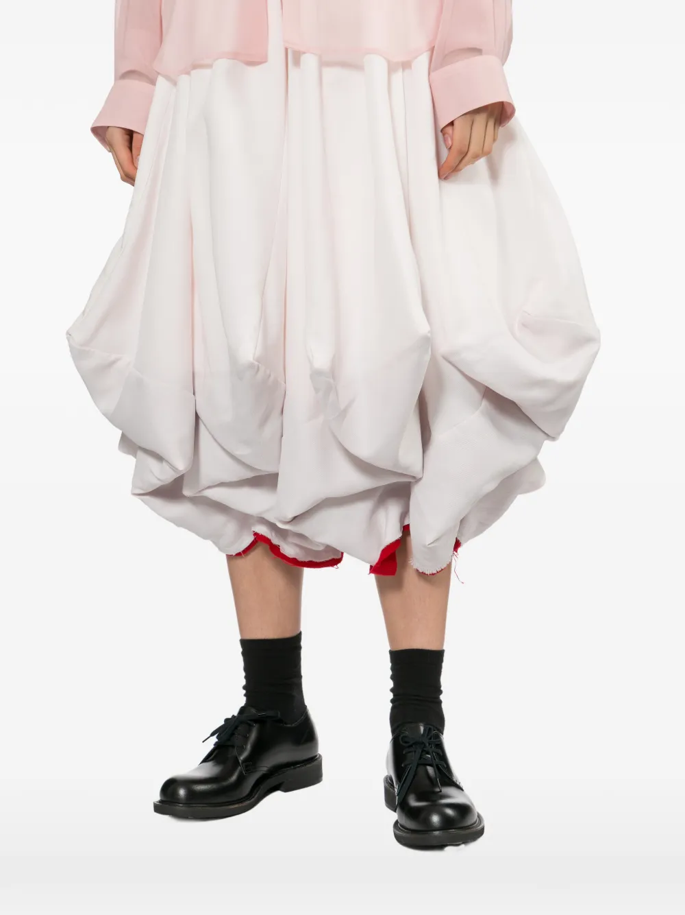 Comme Des Garçons Midi-rok met ruches Wit