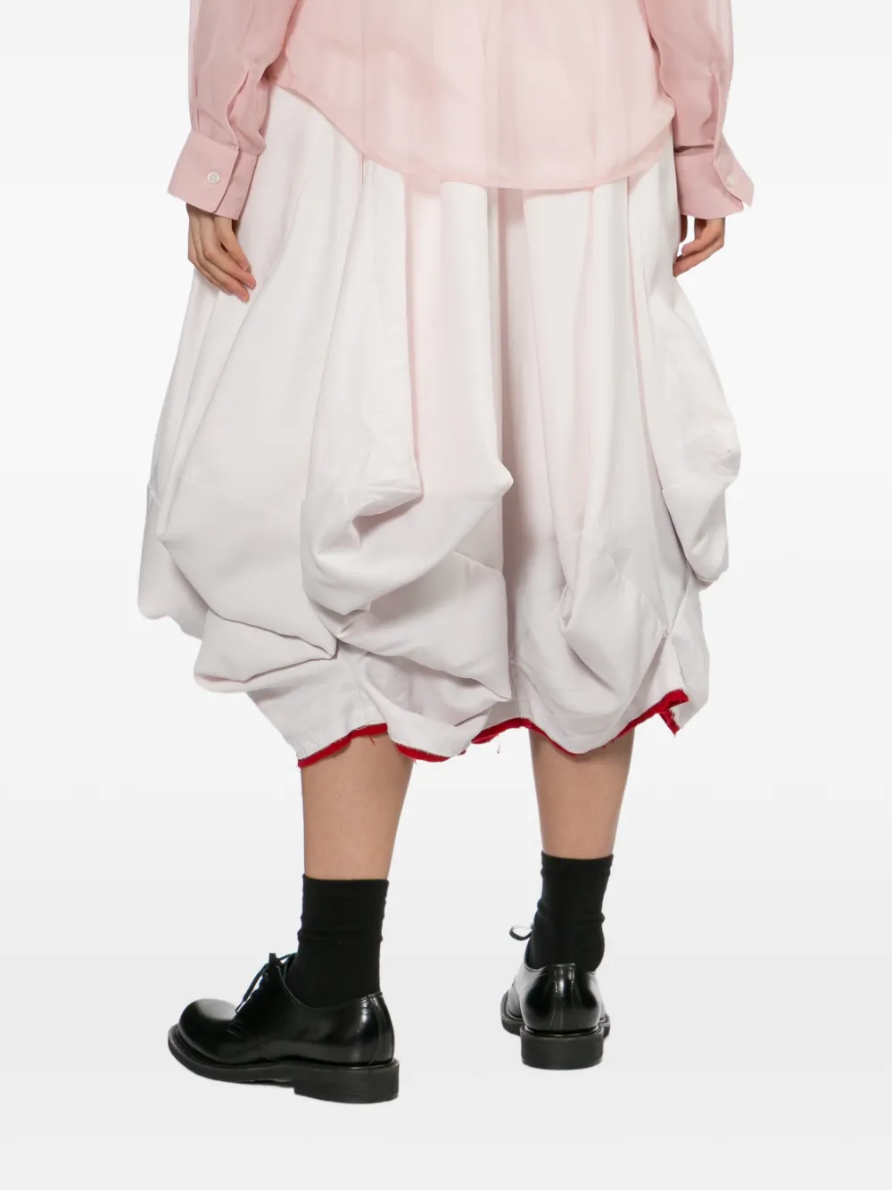 Comme Des Garçons Midi-rok met ruches Wit