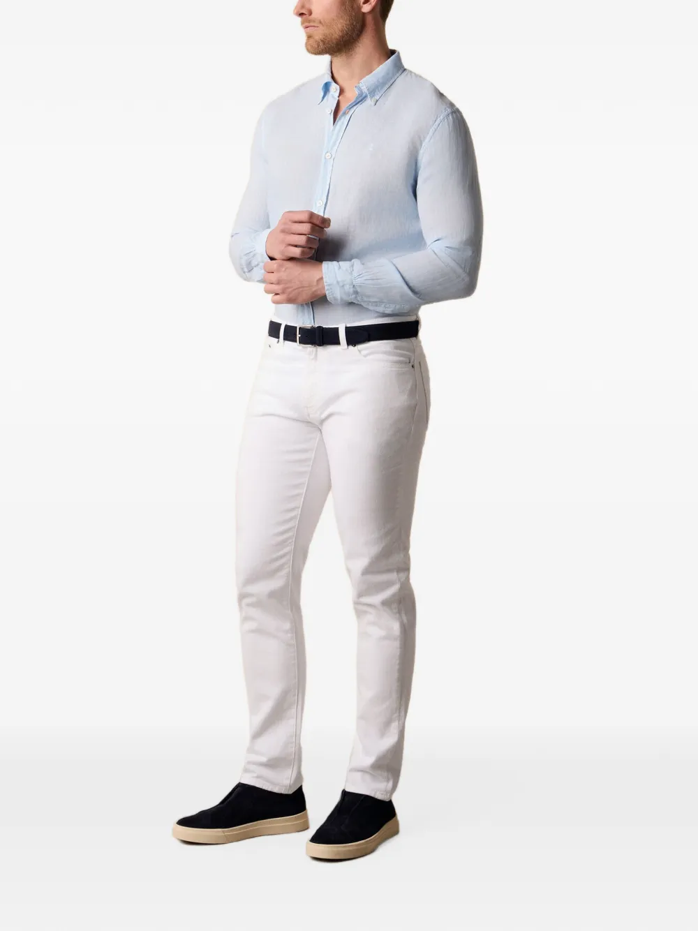 Brooks Brothers Linnen overhemd Blauw