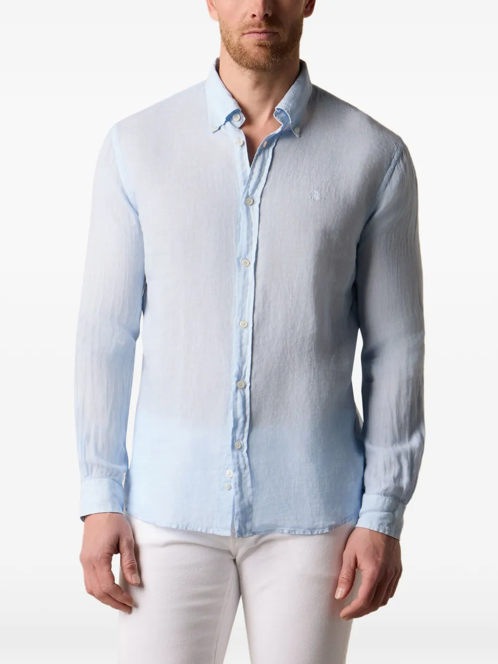 Brooks Brothers Linnen overhemd Blauw