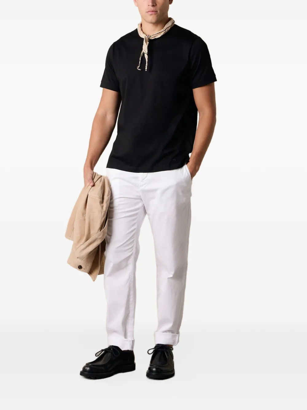 Brooks Brothers T-shirt met zak en korte mouwen Zwart