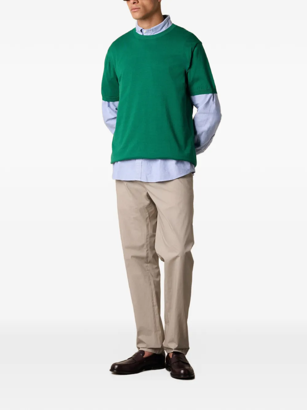 Brooks Brothers T-shirt met ronde hals Groen