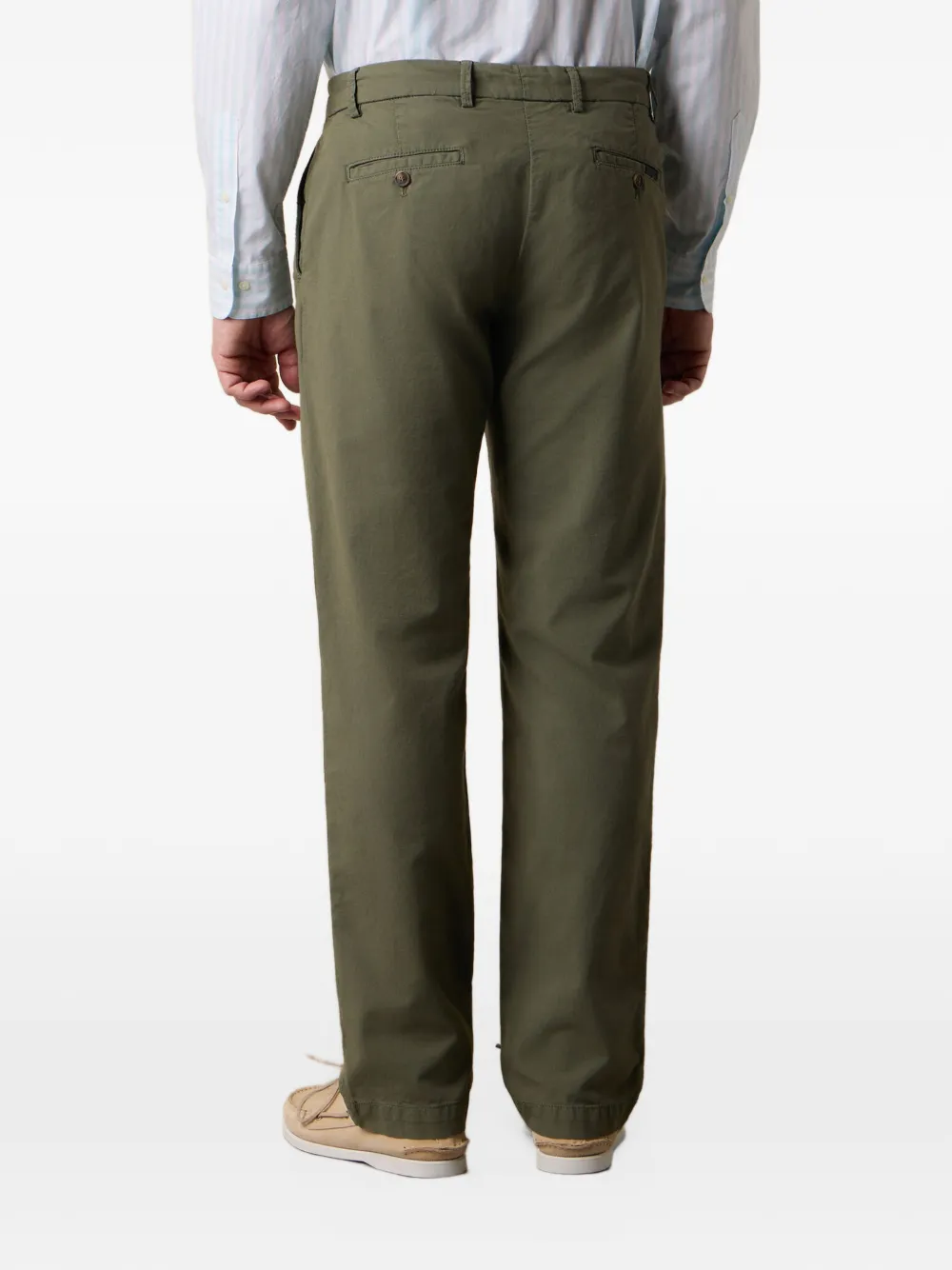 Brooks Brothers Broek met riemlussen met knopen Groen