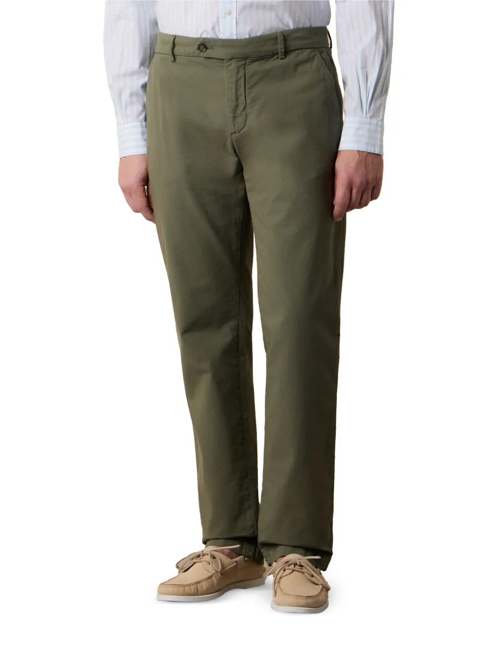 Brooks Brothers Broek met riemlussen met knopen Groen
