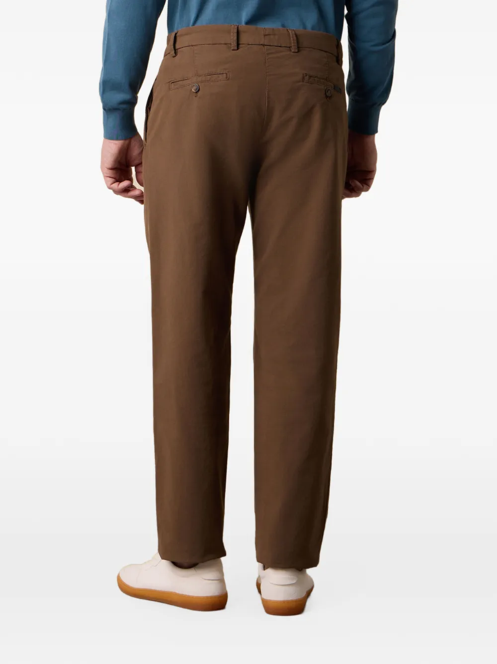 Brooks Brothers Broek met riemlussen en knopen Bruin