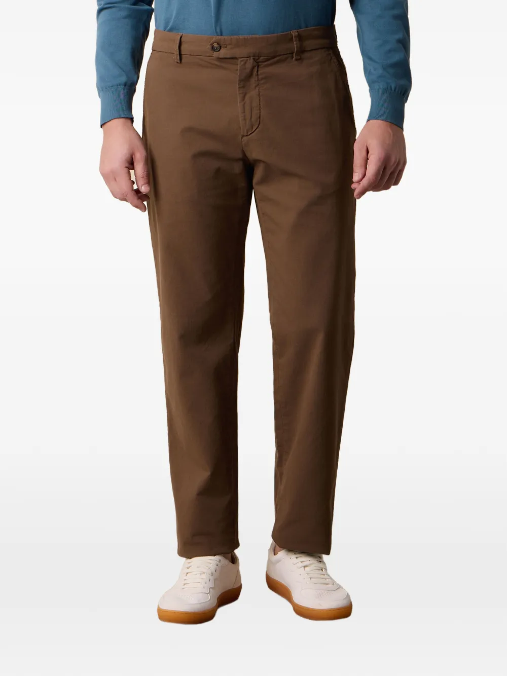 Brooks Brothers Broek met riemlussen en knopen Bruin
