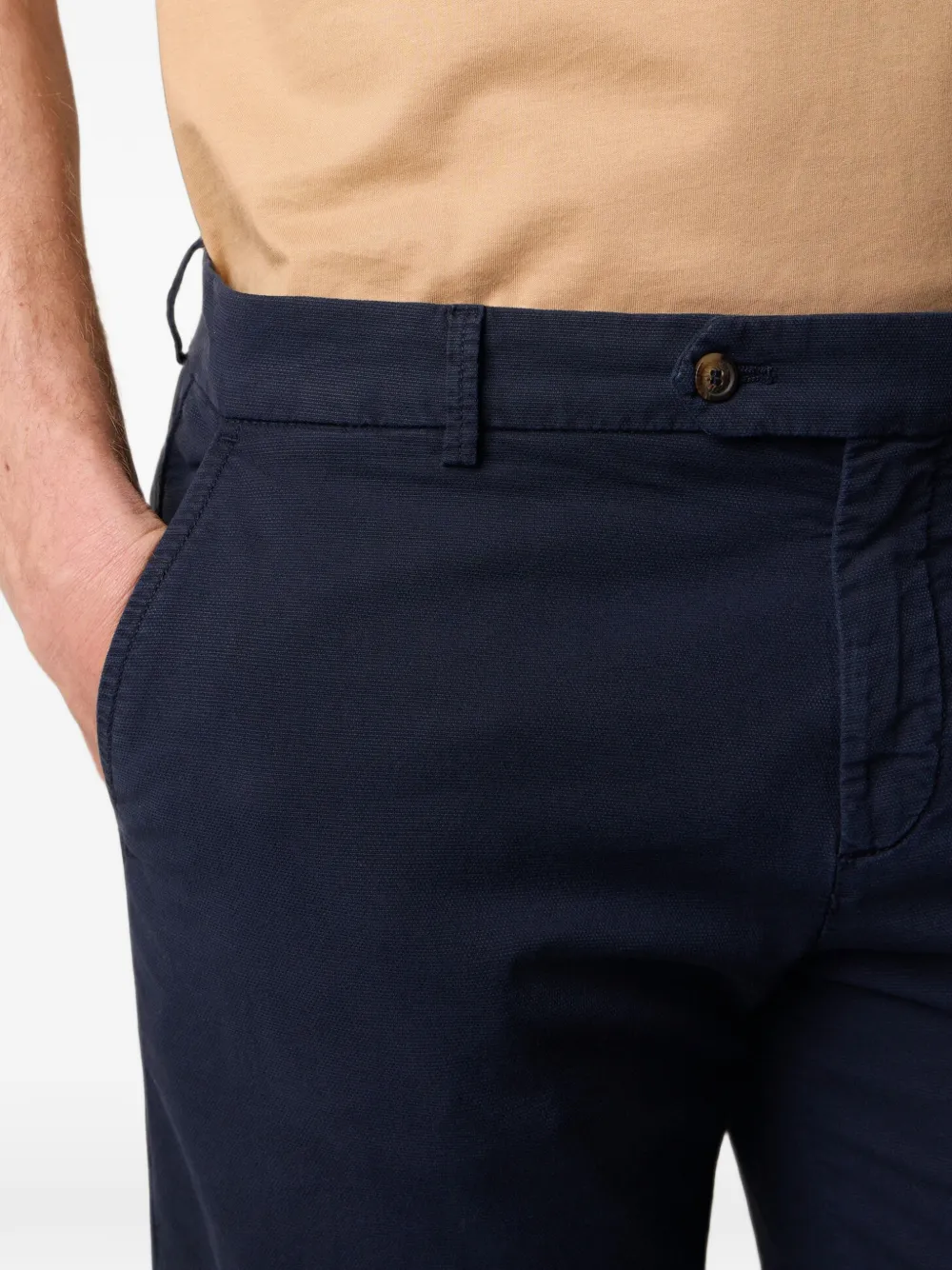Brooks Brothers Broek met zak en riemlus Blauw