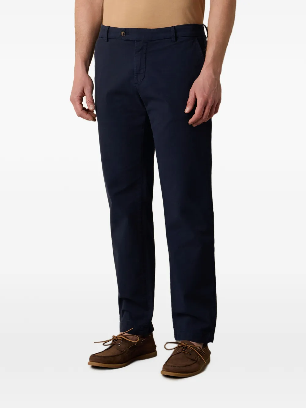 Brooks Brothers Broek met zak en riemlus Blauw