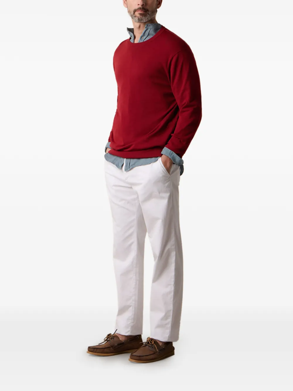 Brooks Brothers Trui met ronde hals en lange mouwen Rood