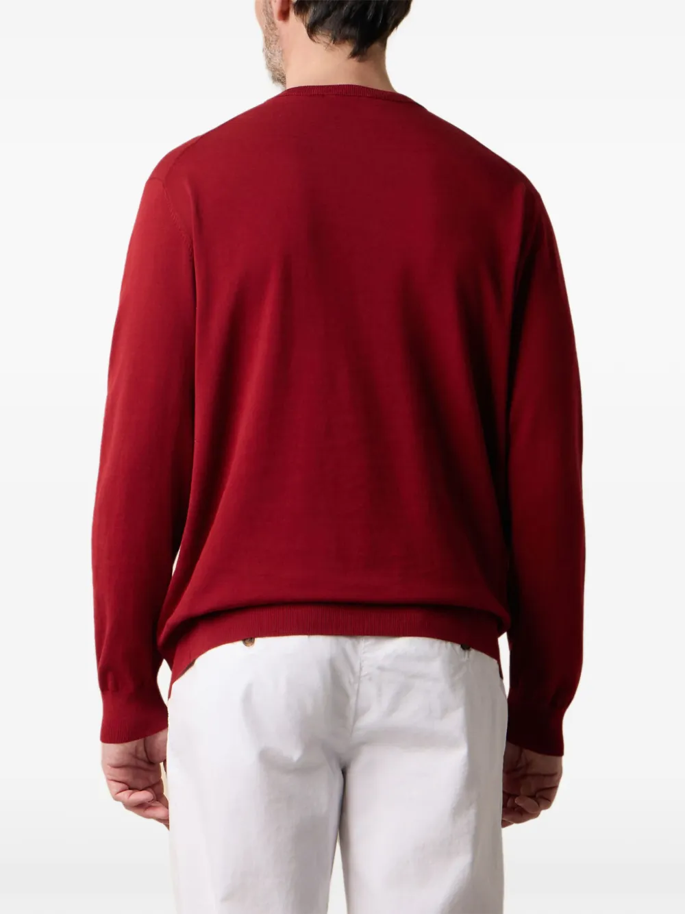 Brooks Brothers Trui met ronde hals en lange mouwen Rood