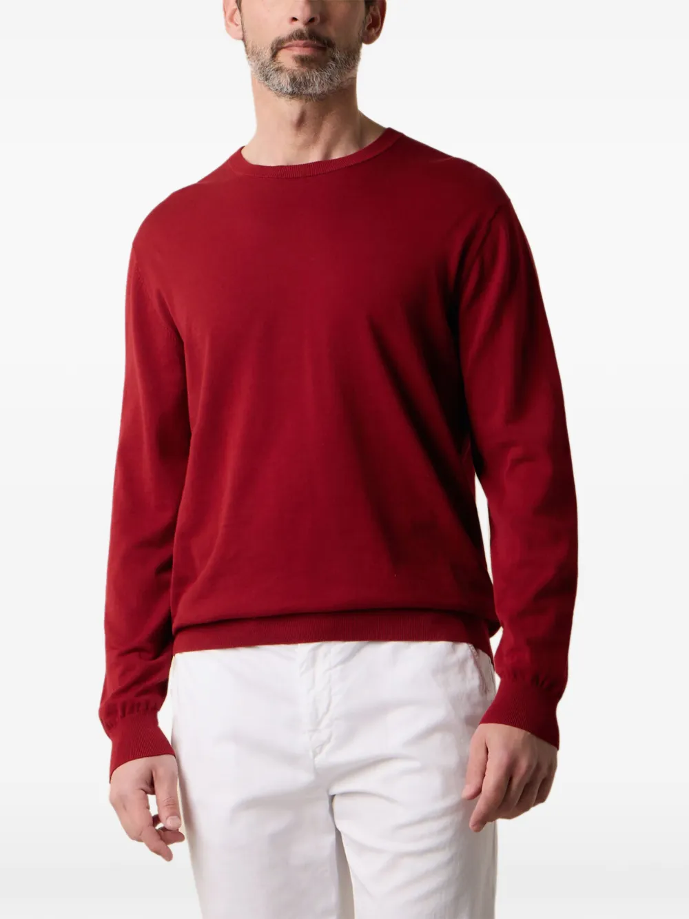 Brooks Brothers Trui met ronde hals en lange mouwen Rood