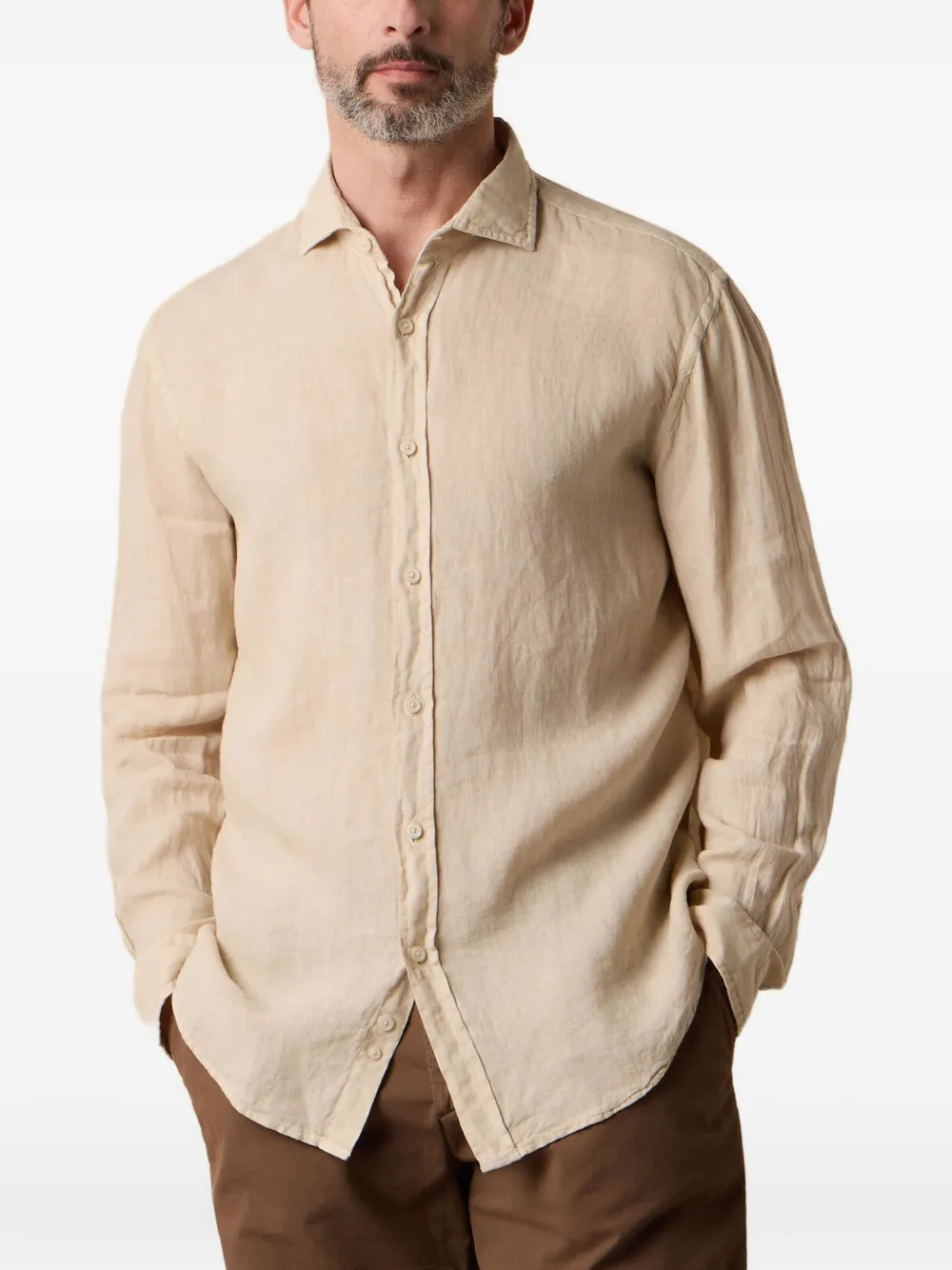 Brooks Brothers long-sleeve buttoned shirt - Nude