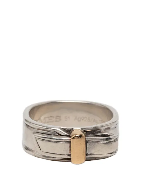 Hermès Pre-Owned 1990-2010 Sterling Silver and 18K Yellow Gold Artemis ring