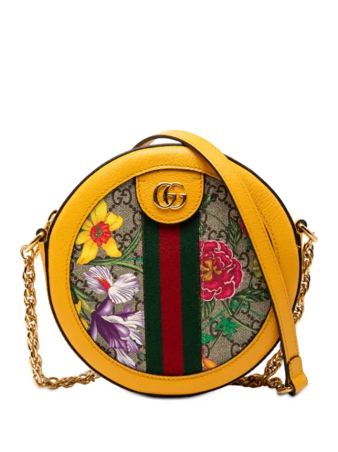 Gucci Pre-Owned 2016-2025 Mini GG Supreme Flora Ophidia Round crossbody bag