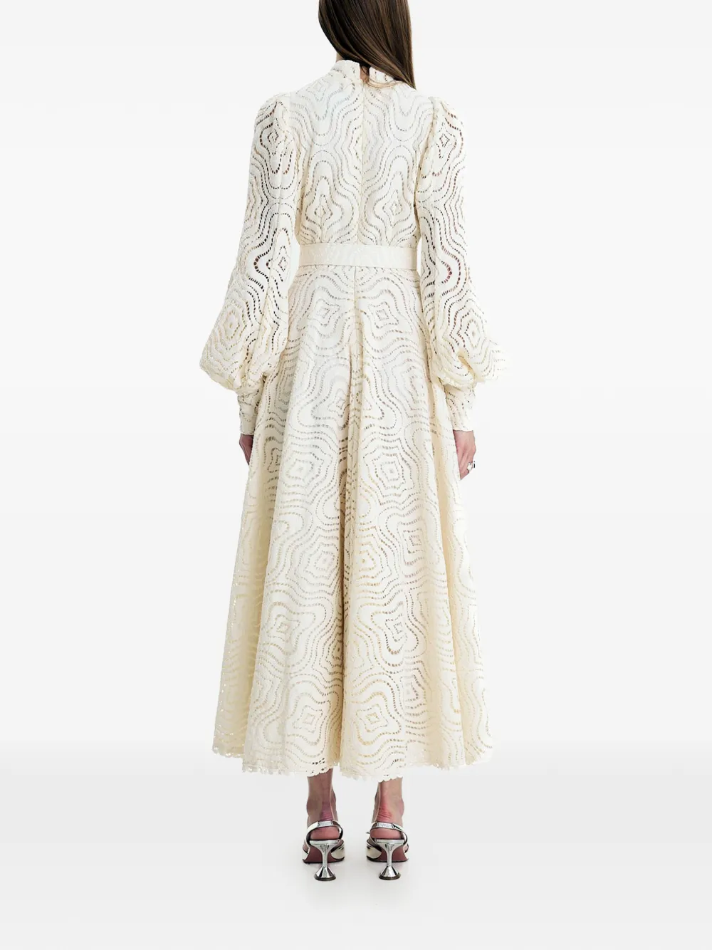  Moos Studio Ethereal Grace Ruffled Belted Maxi Dress - Neutrals 