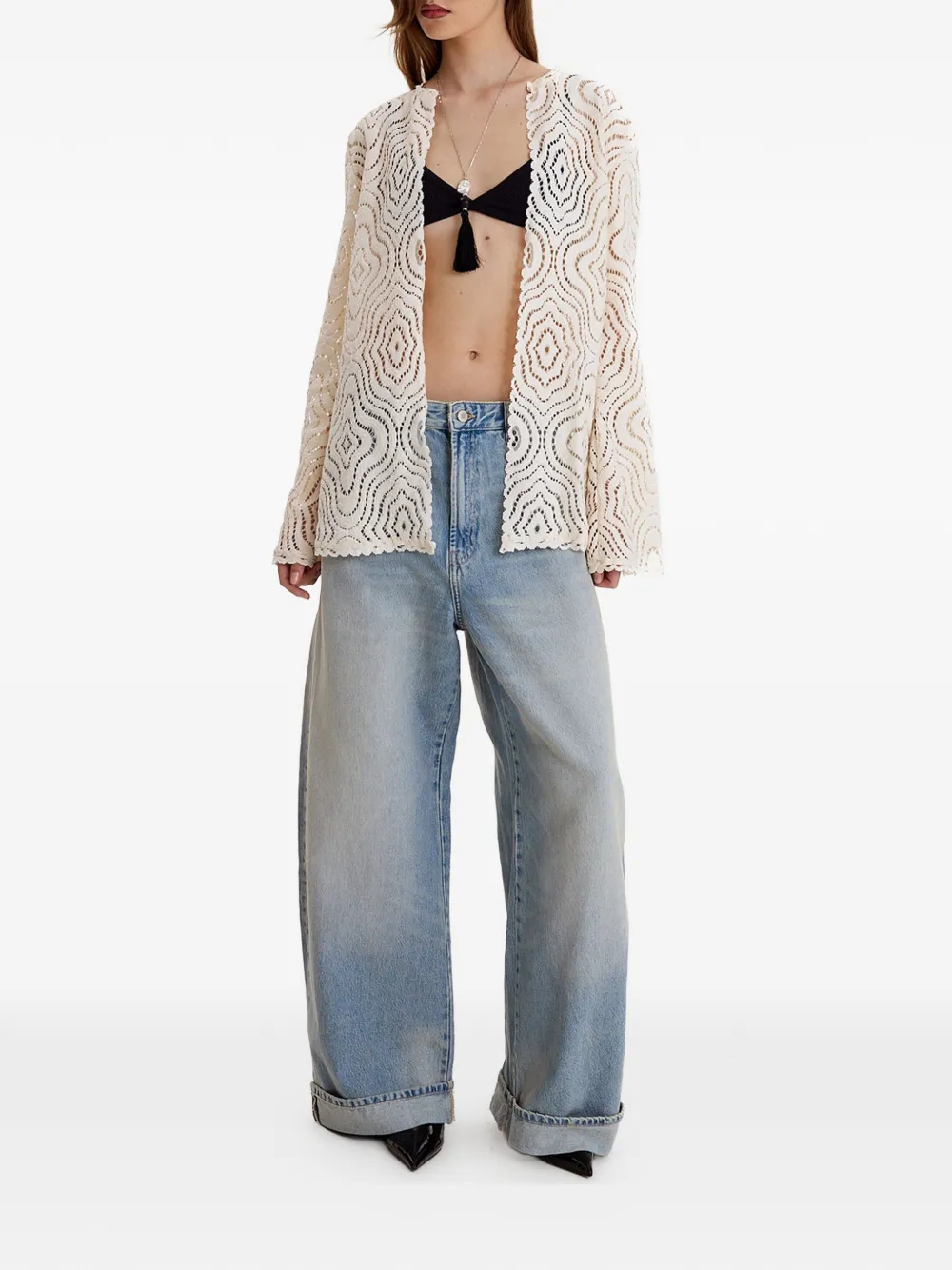  Moos Studio Flared-sleeve Cardigan - Neutrals 